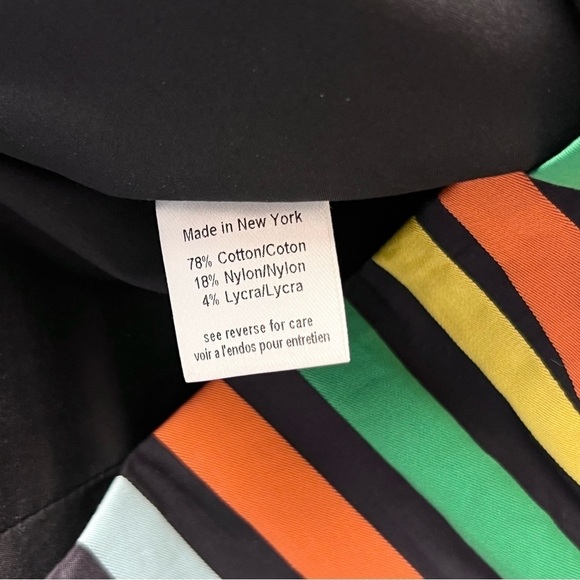 CAROLINE CONSTAS Rainbow Stripe Sweetheart Neck Ruffled Off Shoulder Top XS - Picture 9 of 11